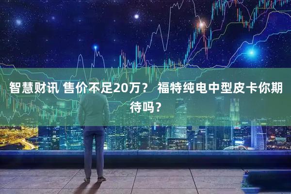 智慧财讯 售价不足20万？ 福特纯电中型皮卡你期待吗？