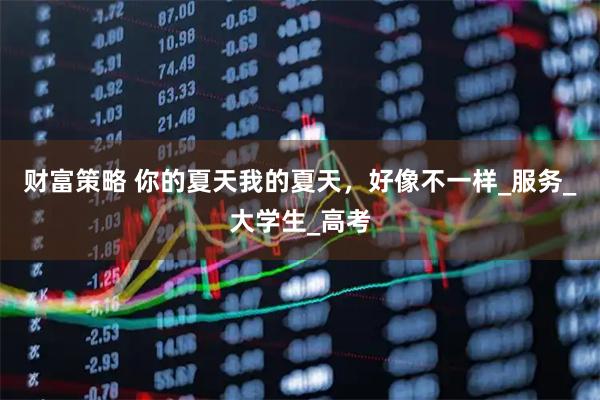 财富策略 你的夏天我的夏天，好像不一样_服务_大学生_高考